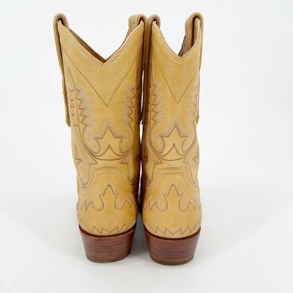 Vintage Old Gringo Yellow Tan Short Nevada Mid Calf Western Cowgirl Boot sz 6.5 - Picture 7 of 10